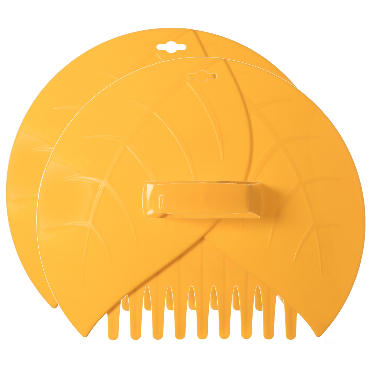 QI003286.YL Pair of Leaf Scoops Plastic Hand Rake for Yard Cleanup, Yellow