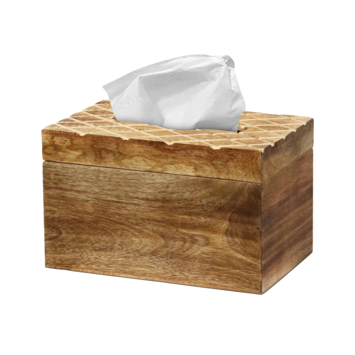 Tall Modern Decorative Paper Facial Tissue Box Holder for Kitchen, Dining Room, and Office