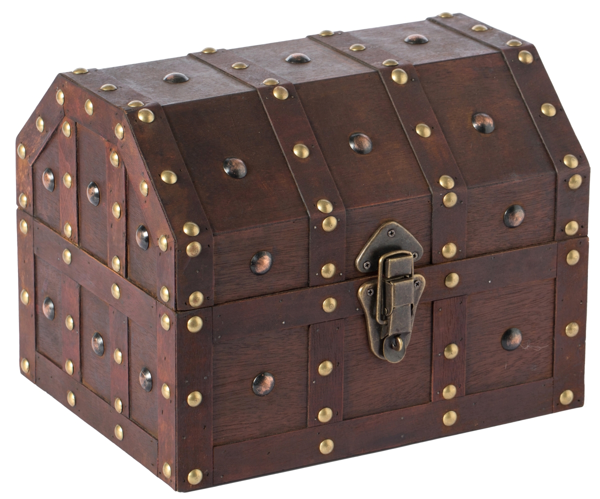 Black Vintage Caribbean Pirate Chest with Decorative Nailed Design