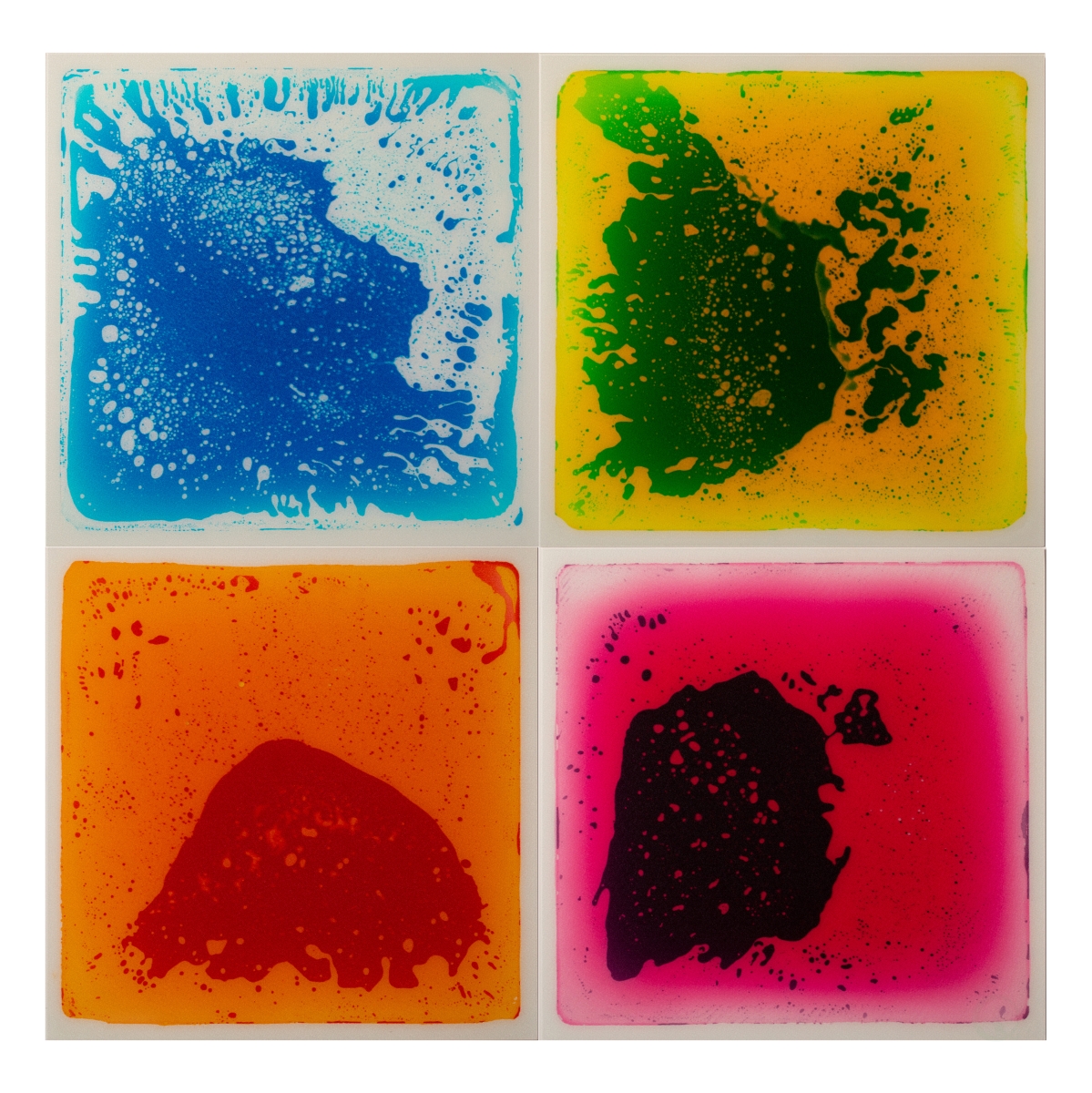 Picture of ShpilMaster QI004623.4 Sensory Liquid Gel Floor Square Tiles&#44; 19.5 x 19.5 Inch Red/Orange&#44; Green/Yellow&#44; Pink/Purple&#44; Blue/White Kids Floor Mat&#44; 4 Pack