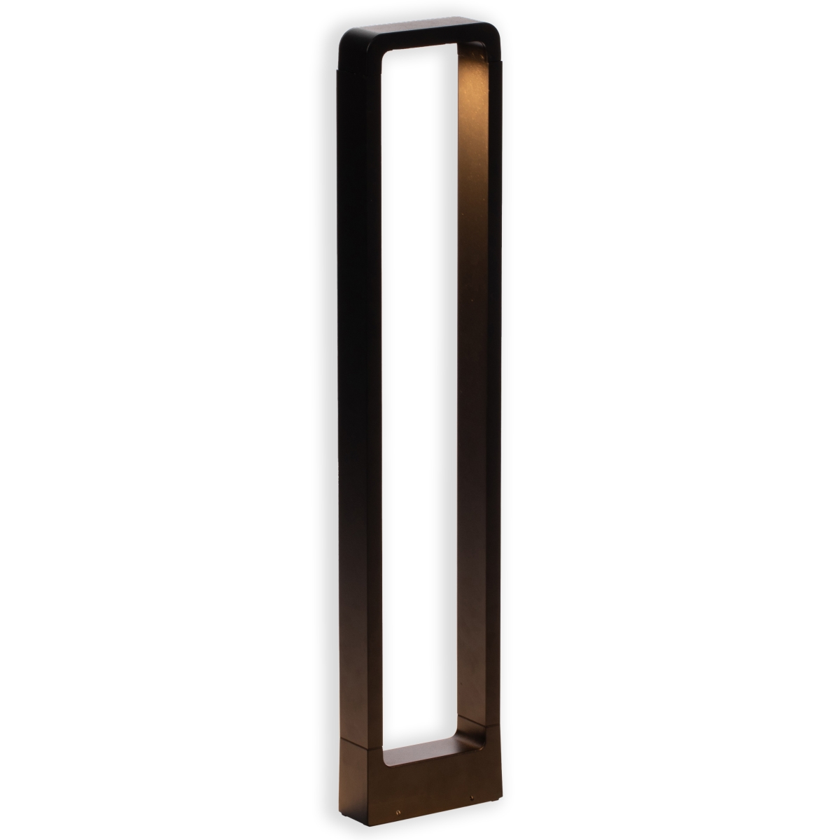 Decorative Driveway Bollard Rectangle LED Garden Light, Large Black Aluminum Pathway Yard Outdoor Light