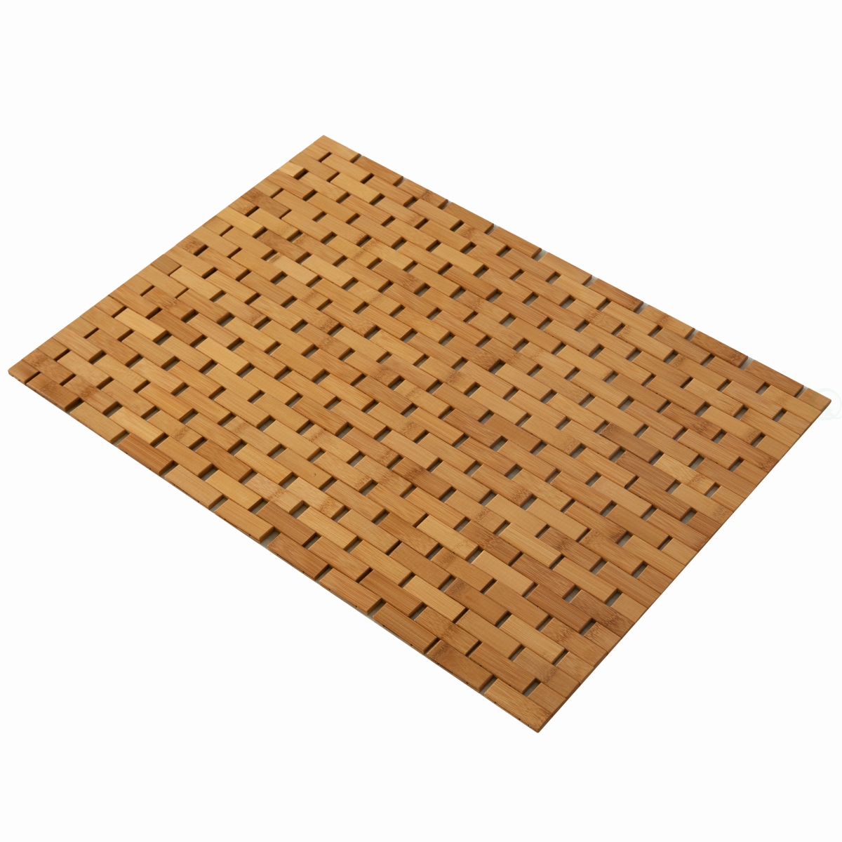 Picture of Basicwise QI004613 Foldable Bamboo Bath Mat Natural Anti-Slip Rug, Flooring Solution for Stylish Bathroom and Vanity Decor