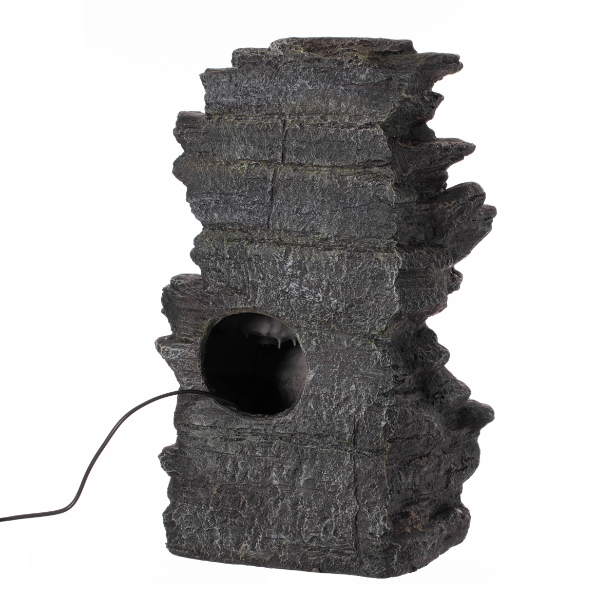 Picture of Gardenised QI004634 Cascading Electric Powered 8-Tier Rock Water Fountain 18&apos; for Indoor and Outdoor Use