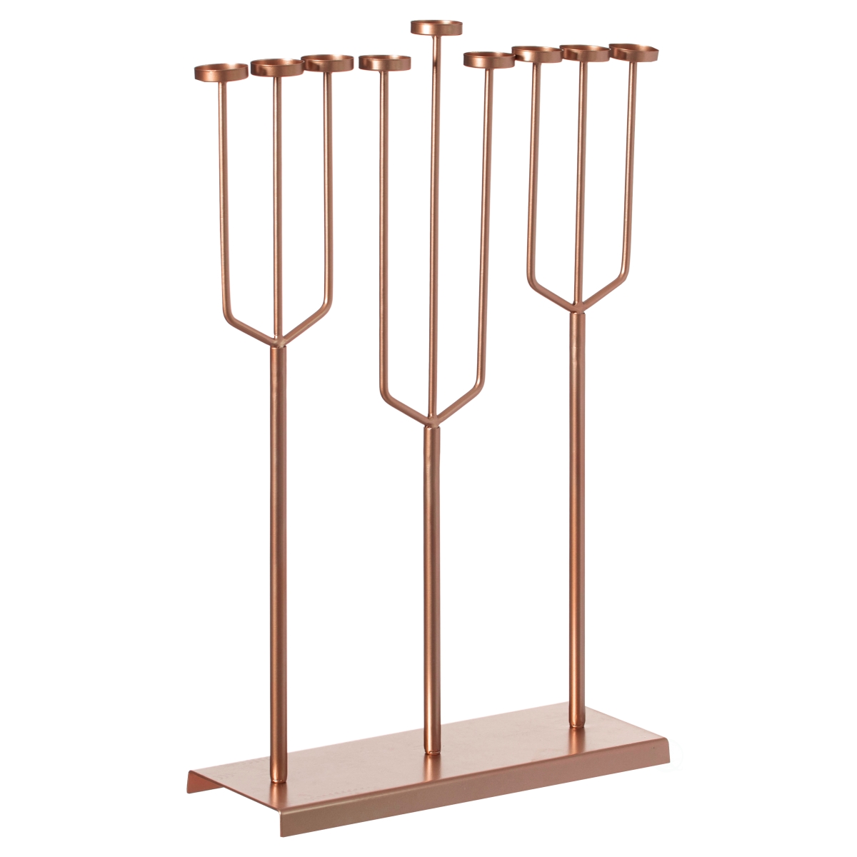 Picture of Vintiquewise QI004643.RG.L Modern Design l Hanukkah Menorah Exceptional presentational piece&#44; 9 Branch Tea Light Candle Holders&#44; Rose Gold