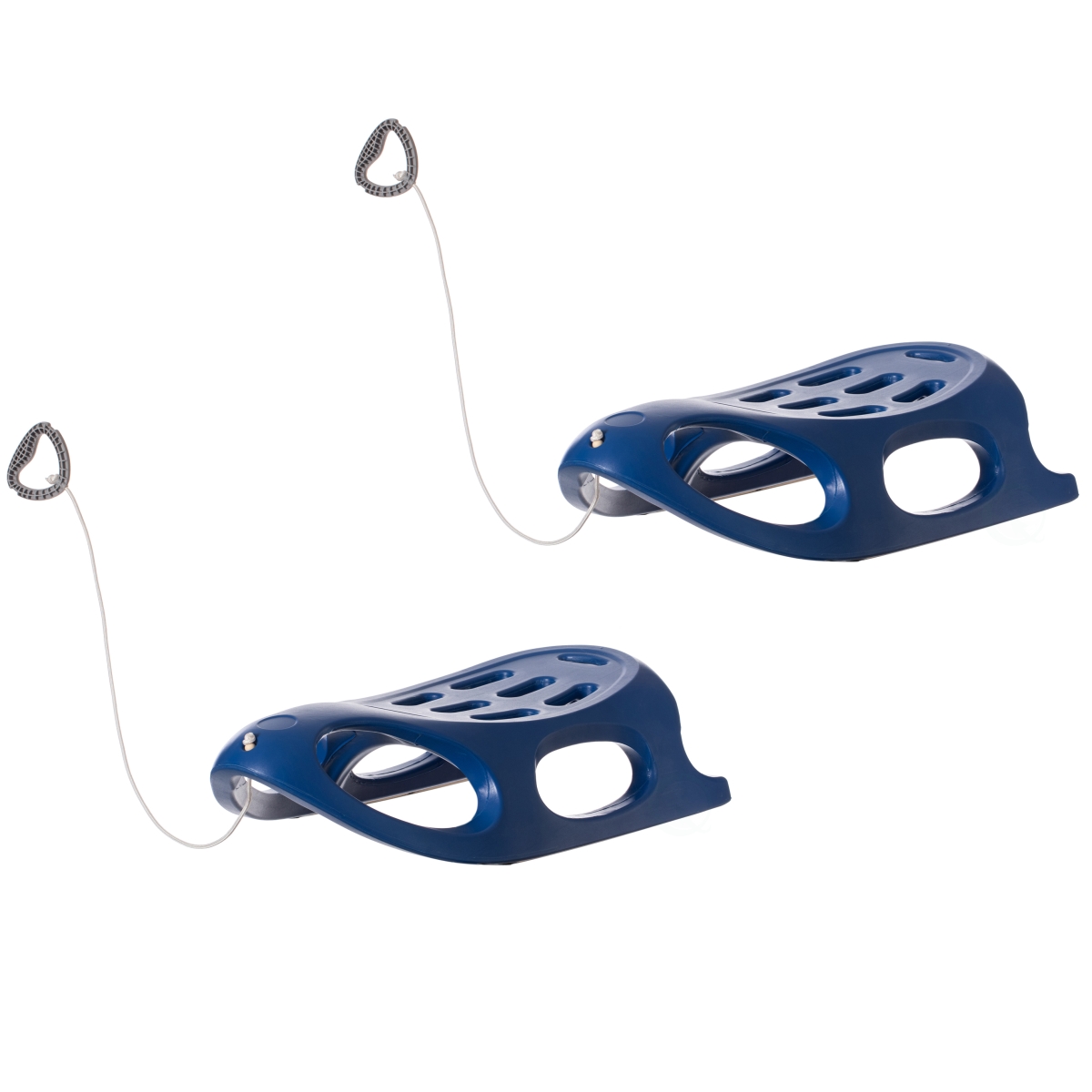 Picture of ShpilMaster QI004217.BL.2 Outdoor Snow Sleigh Ice Sled Toy&#44; Two Rider&#44; Solid Hard Plastic with Pull Rope for Kids over 5 Years&#44; Blue Set of 2