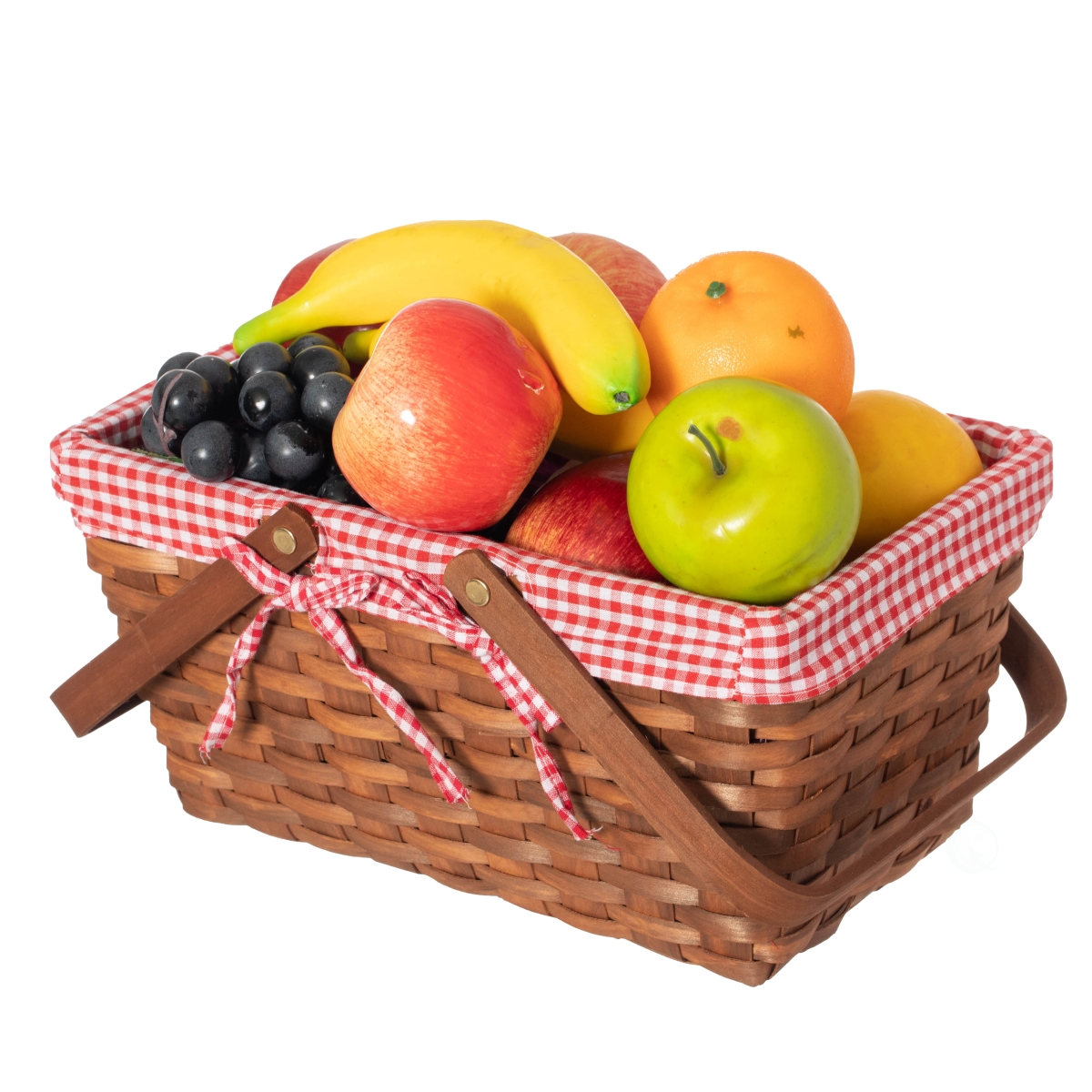 Double Handle Woodchip Basket with Red Liner for Unforgettable Picnic Parties