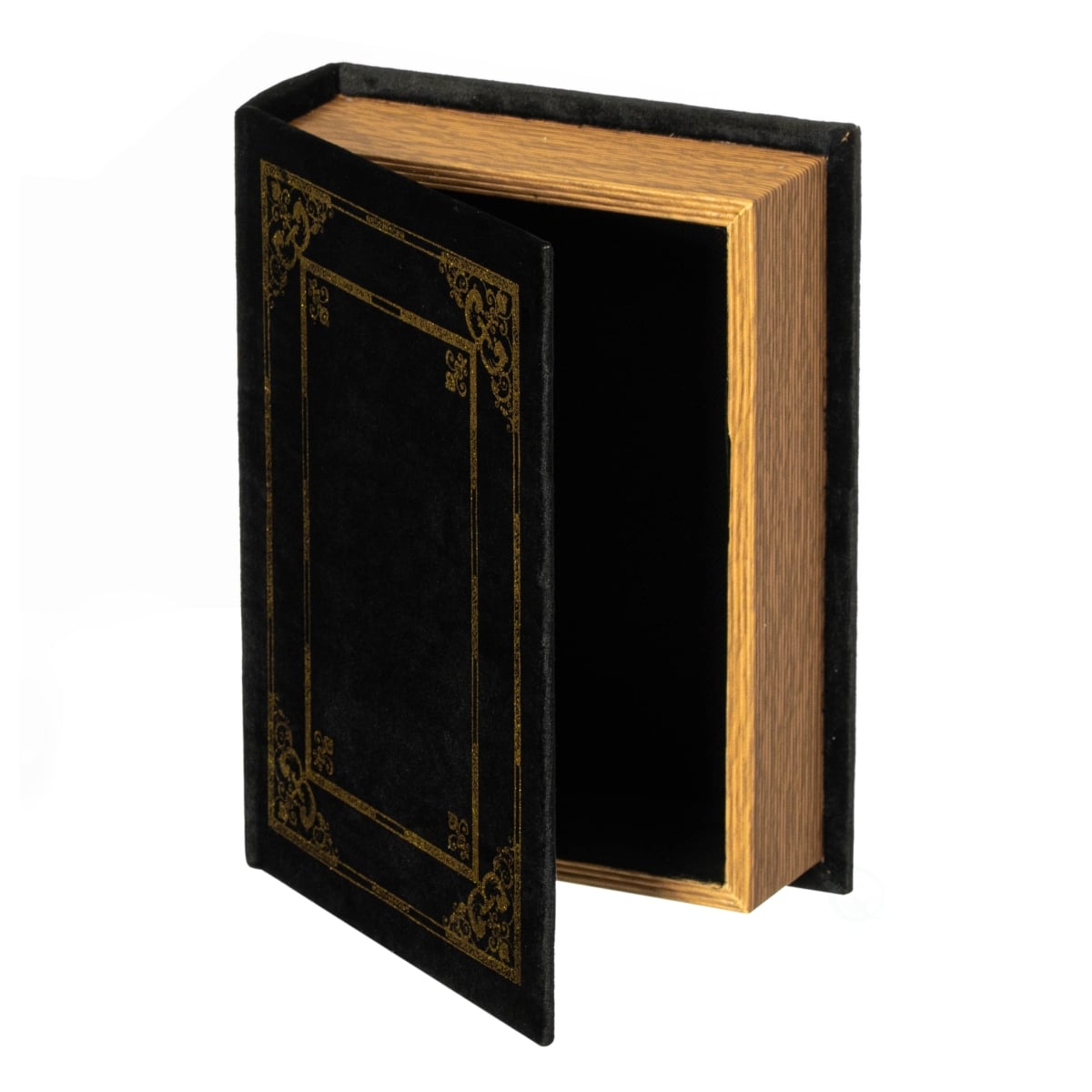 QI003691.BK Decorative Vintage Book Shaped Trinket Storage Box - Black