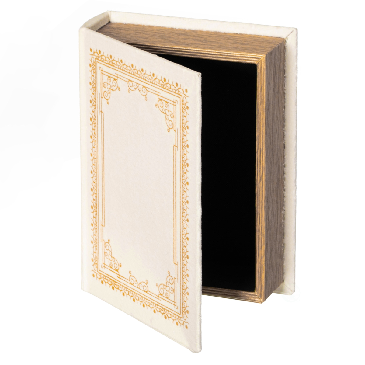 QI003691.PW Decorative Vintage Book Shaped Trinket Storage Box - Paper White