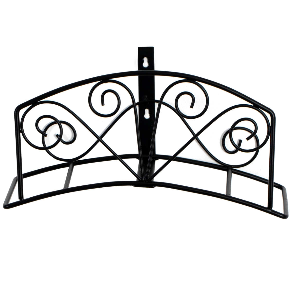 QI004805  Metal Wall-Mount Elegant Scrollwork Hose Holder Heavy-Duty Outdoor Hanger and Water Hose Organizer with Sturdy Reel Hooks & Screws