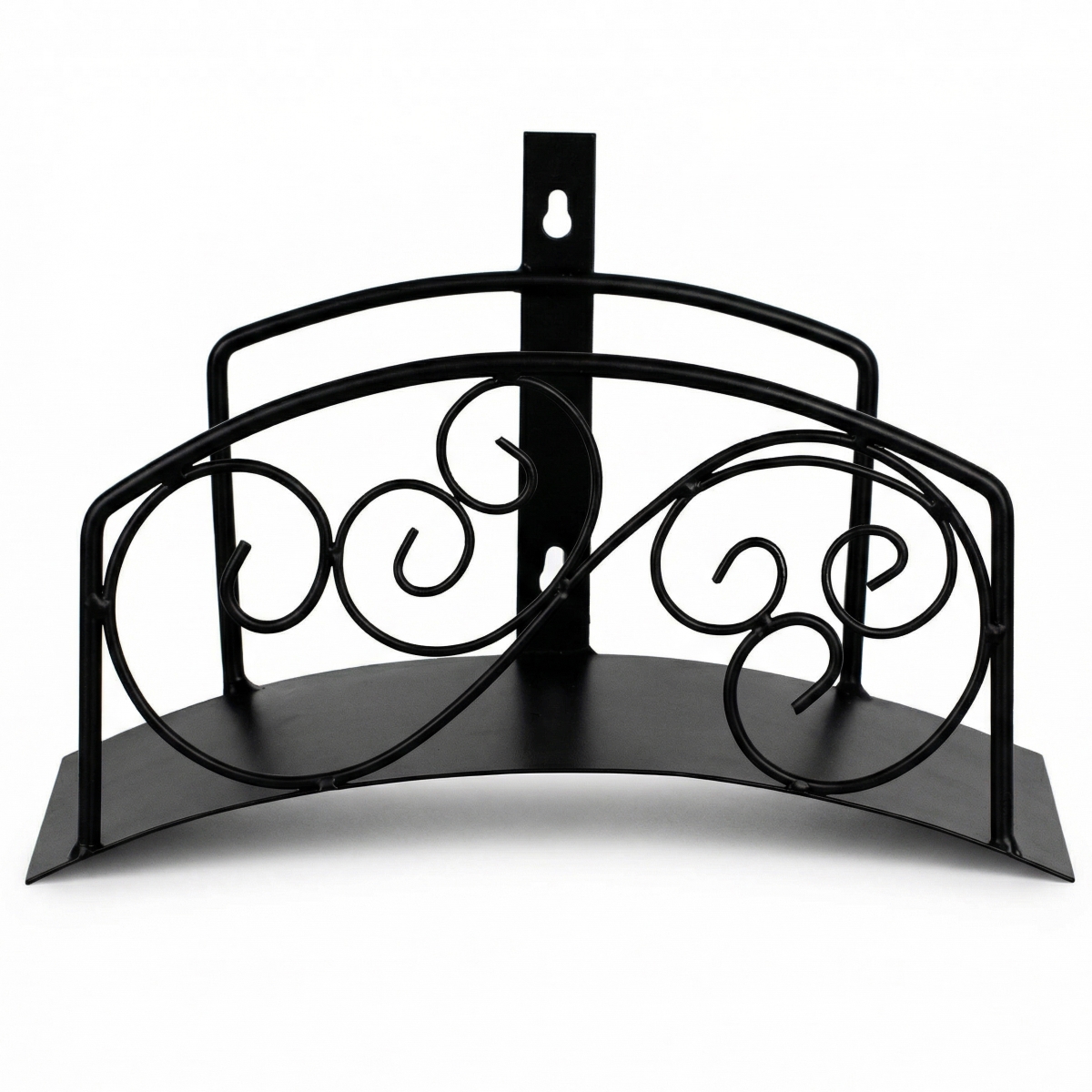 QI004804  Metal Wall-Mount Classic Swirl Hose Holder Heavy-Duty Outdoor Hanger and Water Hose Organizer with Sturdy Reel Hooks & Screws