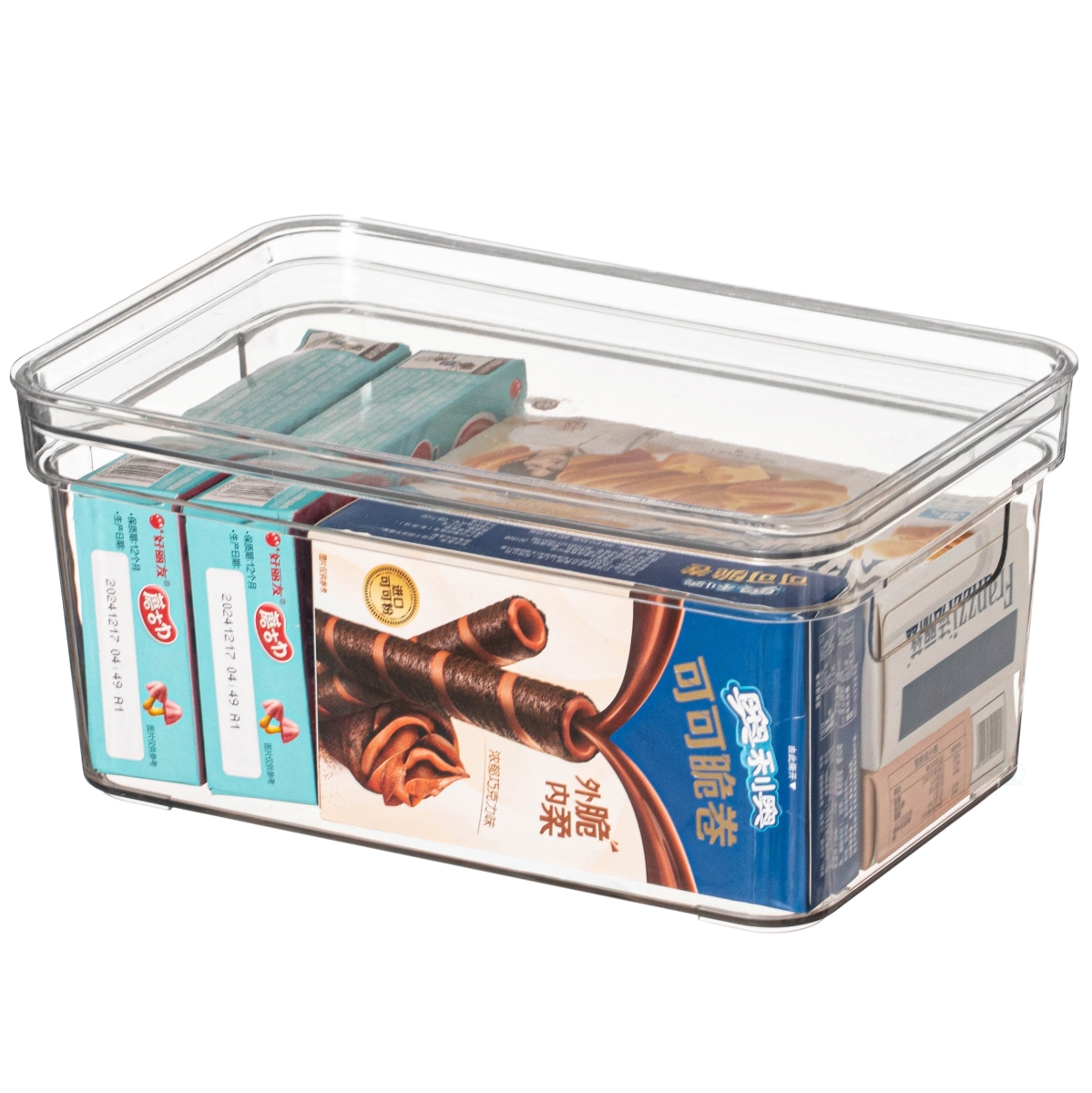 Picture of Basicwise QI004823.S Basicwise Clear Storage Container with Lid for Kitchen Pantry Cabinet & Fridge Storage for Organizing Snacks Produce Supplies or Essentials, Small