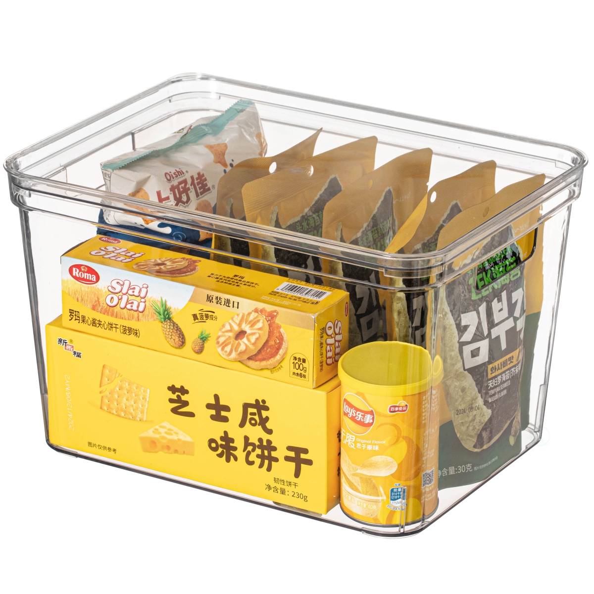 Picture of Basicwise QI004823.L Basicwise Clear Storage Container with Lid For Kitchen Pantry Cabinet & Fridge Storage For Organizing Snacks Produce Supplies Or Essentials Durable Bin For Home Dorm Apartment Or Office Use, Large