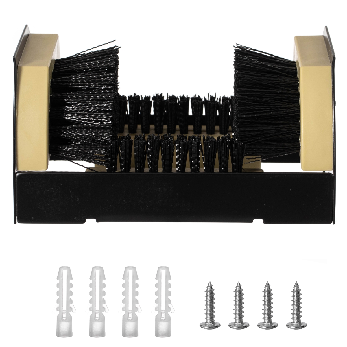 QI004730 Classic Outdoor Boot Scraper & Shoe Cleaner Brush Metal Frame Portable or Floor Mounted Removes Mud Snow Sand Fits All Sizes