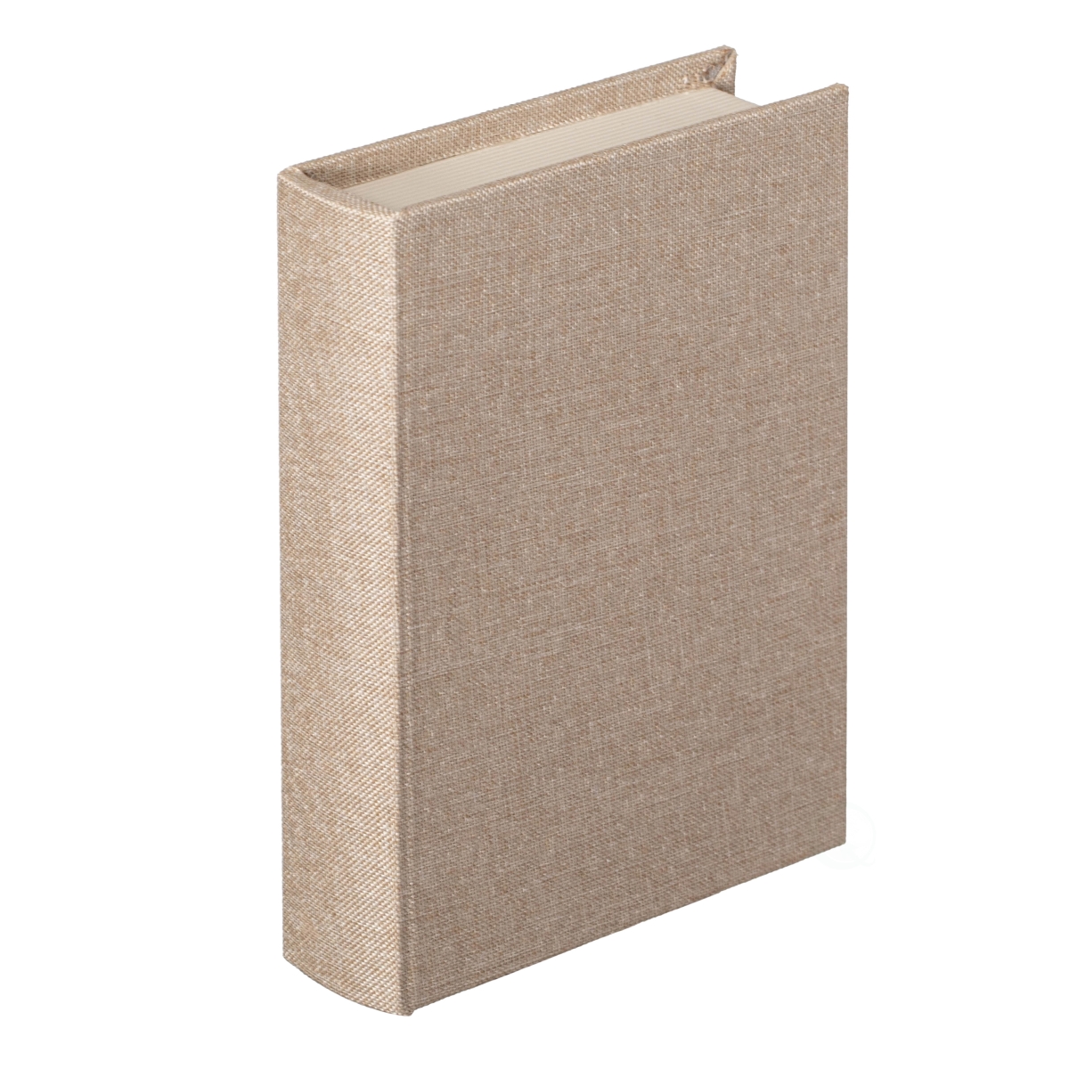 QI004856.SN  8' Classic Linen-Covered MDF Book Box Vintage-Style Decorative Storage Case for Keepsakes Jewelry Trinkets & Documents, Sand