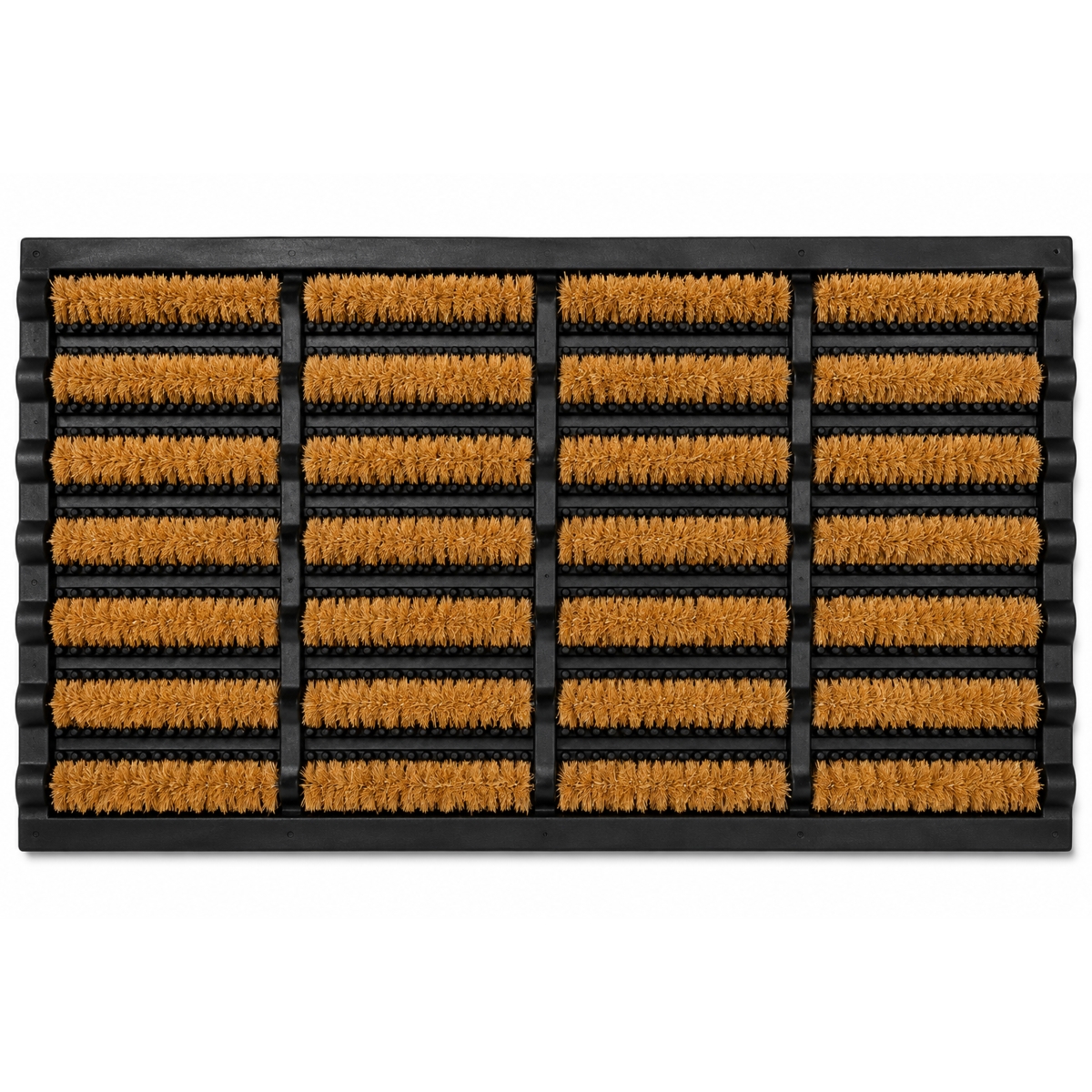 Rubber Boot Scraper Mat - Brown & Black - 30 x 18 in. - Non-Slip Design