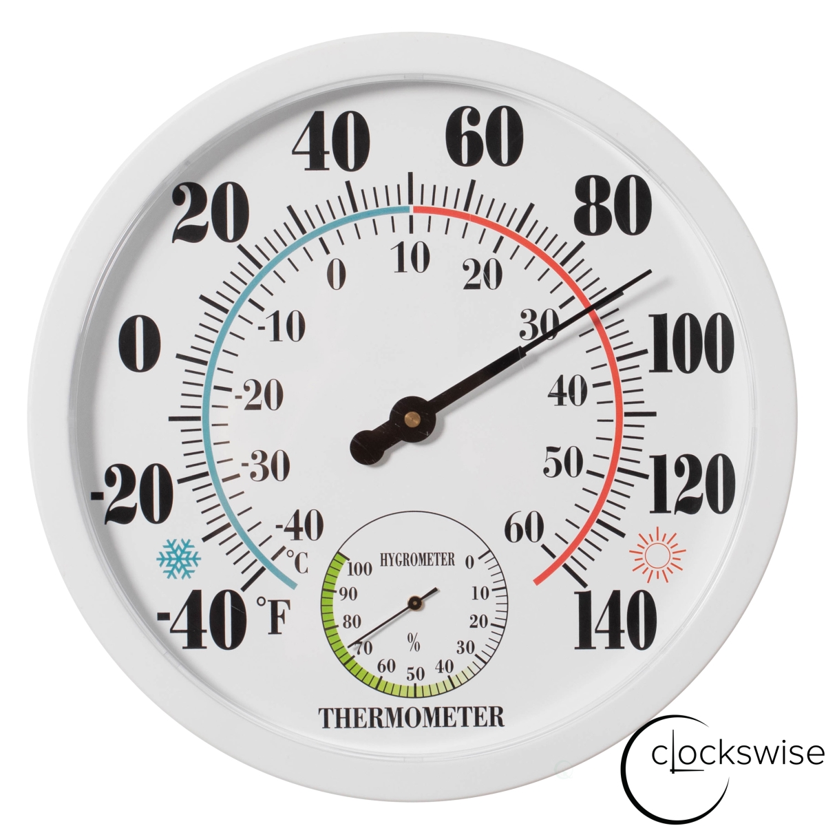QI004930  10' Outdoor Indoor Wall Thermometer and Hygrometer Combo Temperature & Humidity Gauge