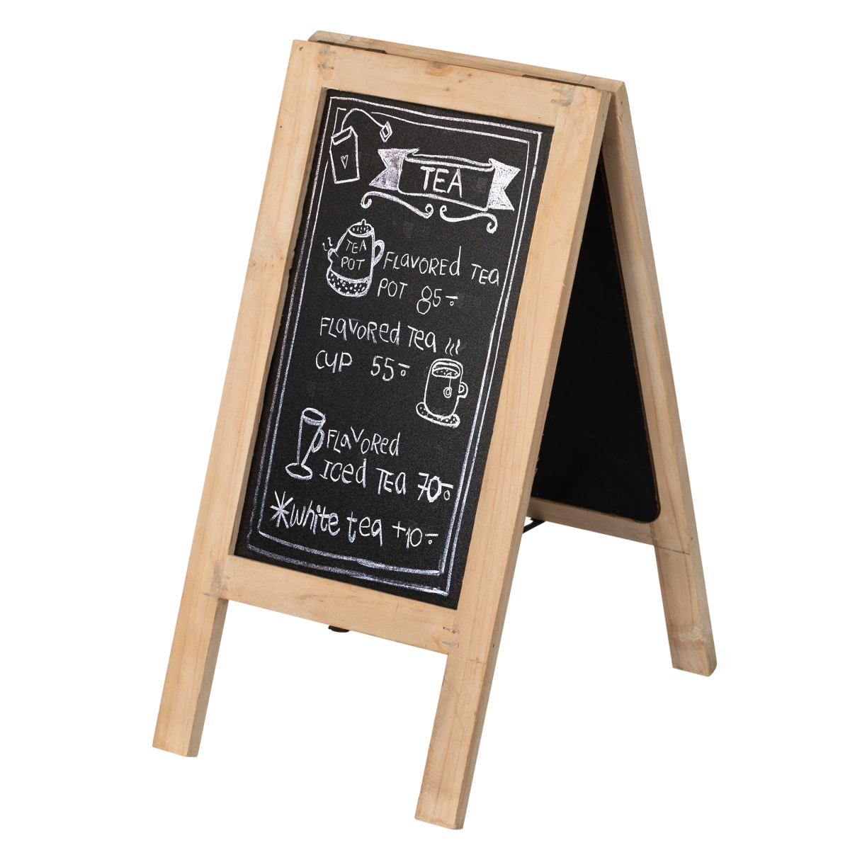 QI004935.M  15-inch Wooden A-Frame Chalkboard Sign Double-Sided Menu Board Easel for Restaurant Cafe Bar Coffee Shop Bakery Wedding Party, Medium
