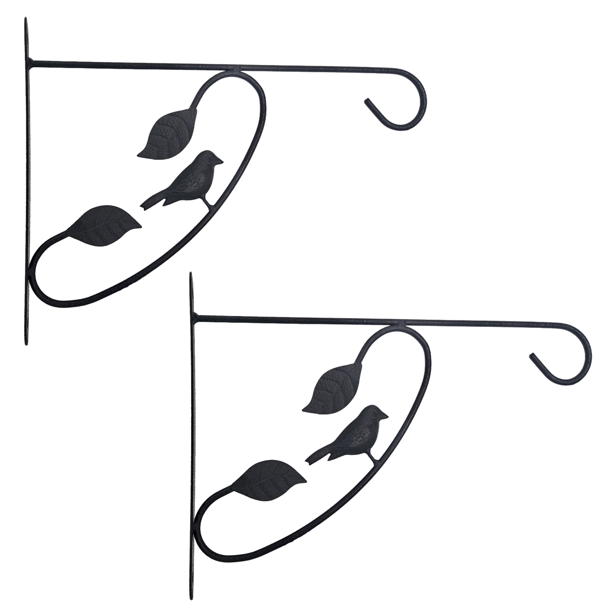 QI004992.BK.2 Bird Scroll Metal Wall Bracket for Hanging Accessories and Flowerpots Suitable for Indoor & Outdoor Use, White Set of 2