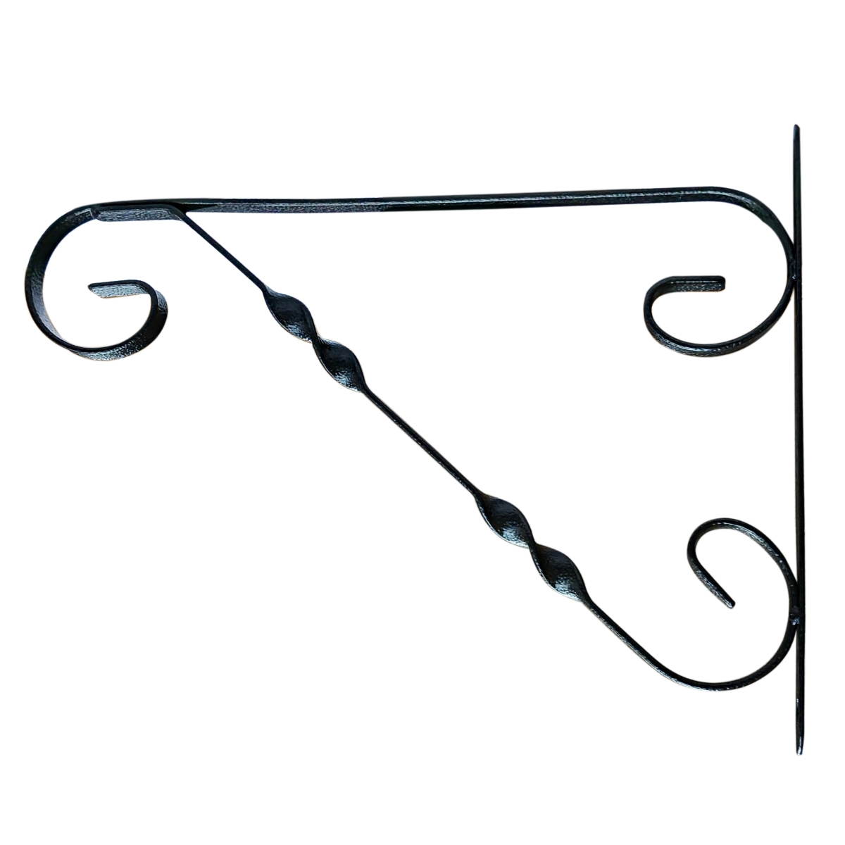 QI004989.BK Classic Scroll-Design Metal Wall Bracket for Hanging Accessories and Flowerpots for Indoor & Outdoor Use, Black