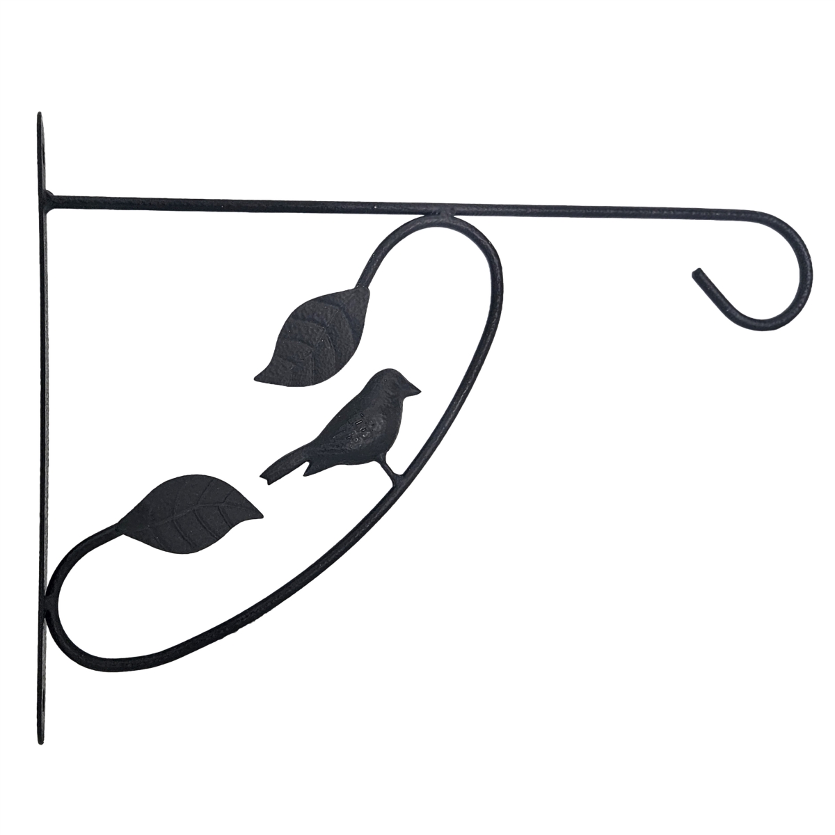QI004992.BK Bird Scroll Metal Wall Bracket for Hanging Accessories and Flowerpots Suitable for Indoor & Outdoor Use, Black