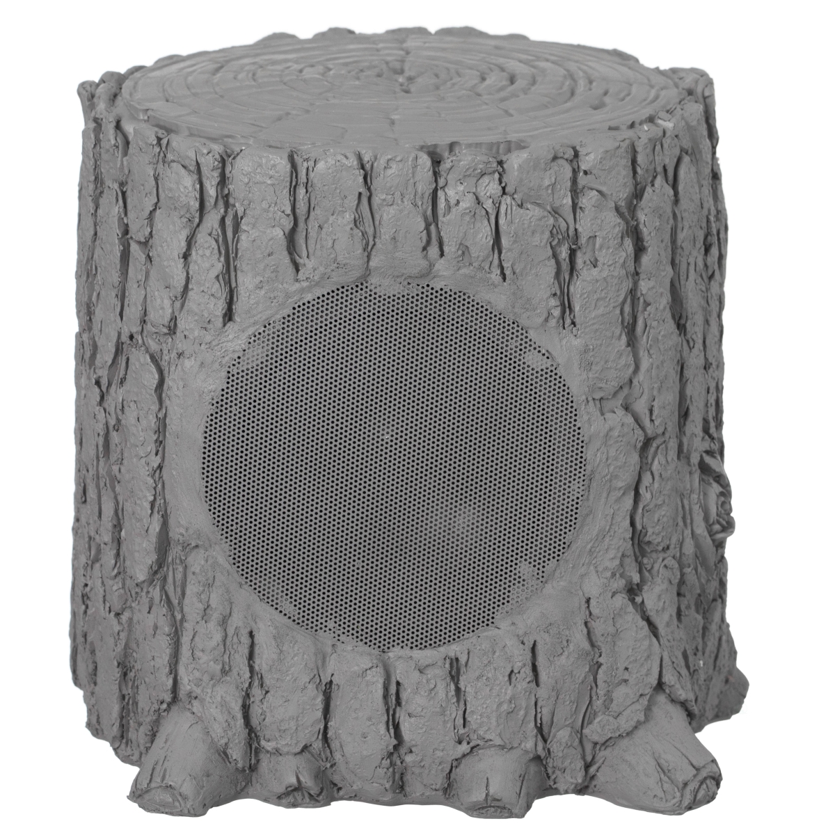 QI004874  Tree Stump and Log-Style Audio Speaker with Multi-Color LED Light USB Rechargeable Wood-Look Decorative Outdoor Speaker