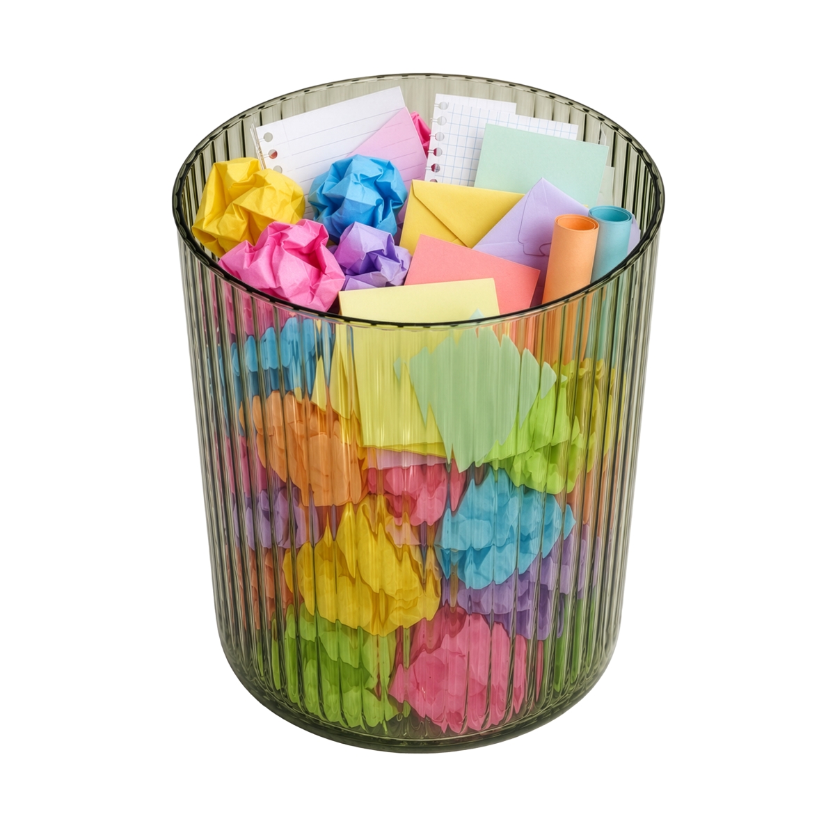 QI005021.GN  Modern Plastic Waste Bin, Small Trash Can for Home Office, Green