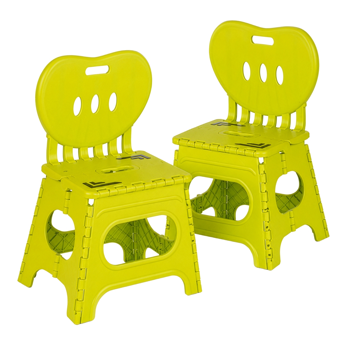 QI004648.GN2  Foldable Plastic Chair Set of 2 Collapsible Multi-Purpose Space-Saving Portable Stool for Indoor & Outdoor Use Playroom