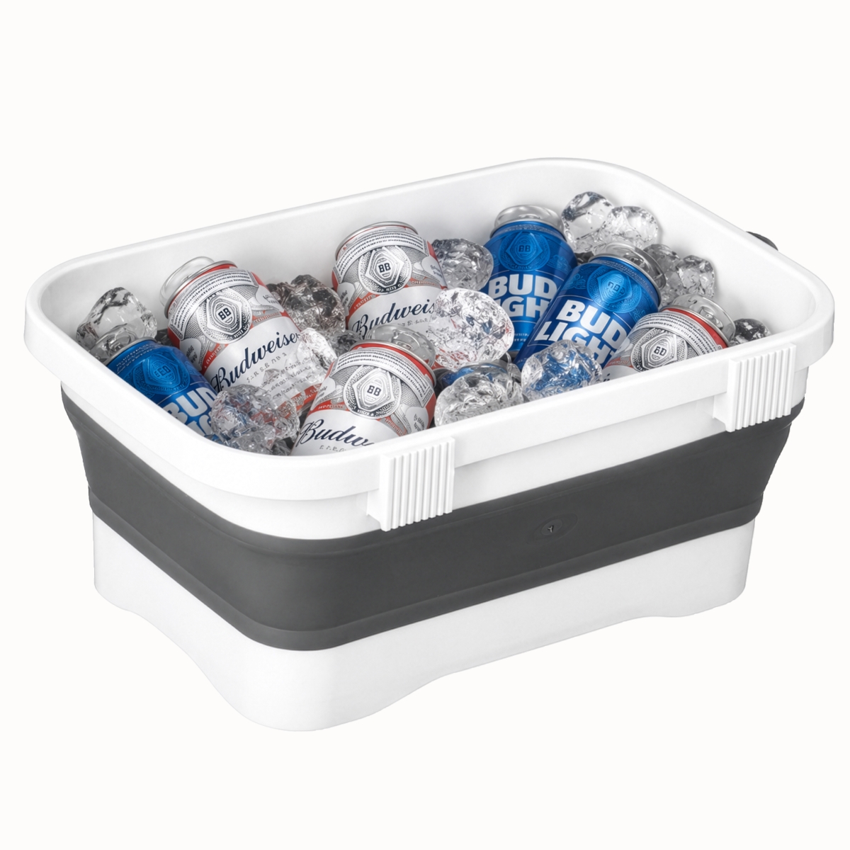 QI005014.WT  Collapsible Wash Basin with Drain Plug Space-Saving Dish Tub