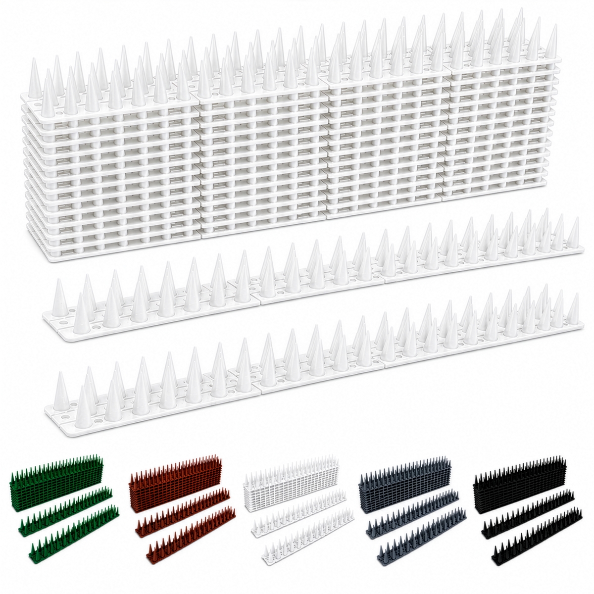 QI005035.WT.20  20-Piece 1.5' High Spikes Bird & Animal Deterrent Strips, White