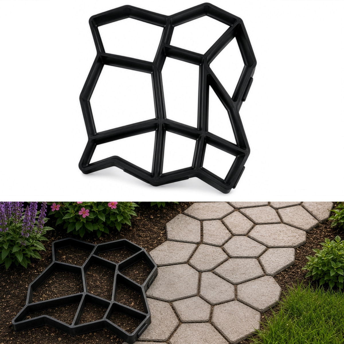 QI005039  20' Paving Mold, DIY Path Maker for Garden Walkways, 1-Piece