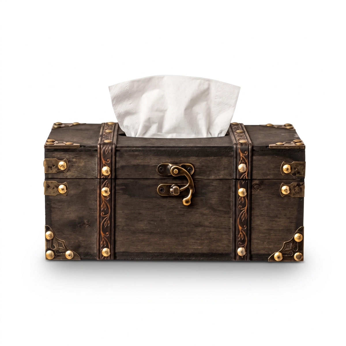 QI005032.RT  Vintage Wooden Decorative Tissue Box Cover for Home, Rectangle