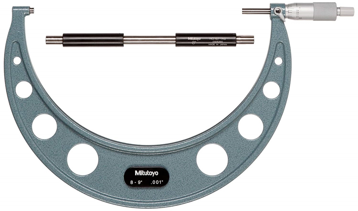 Outside Micrometer - 8-9 in. - 0.001 in. Ratchet Stop