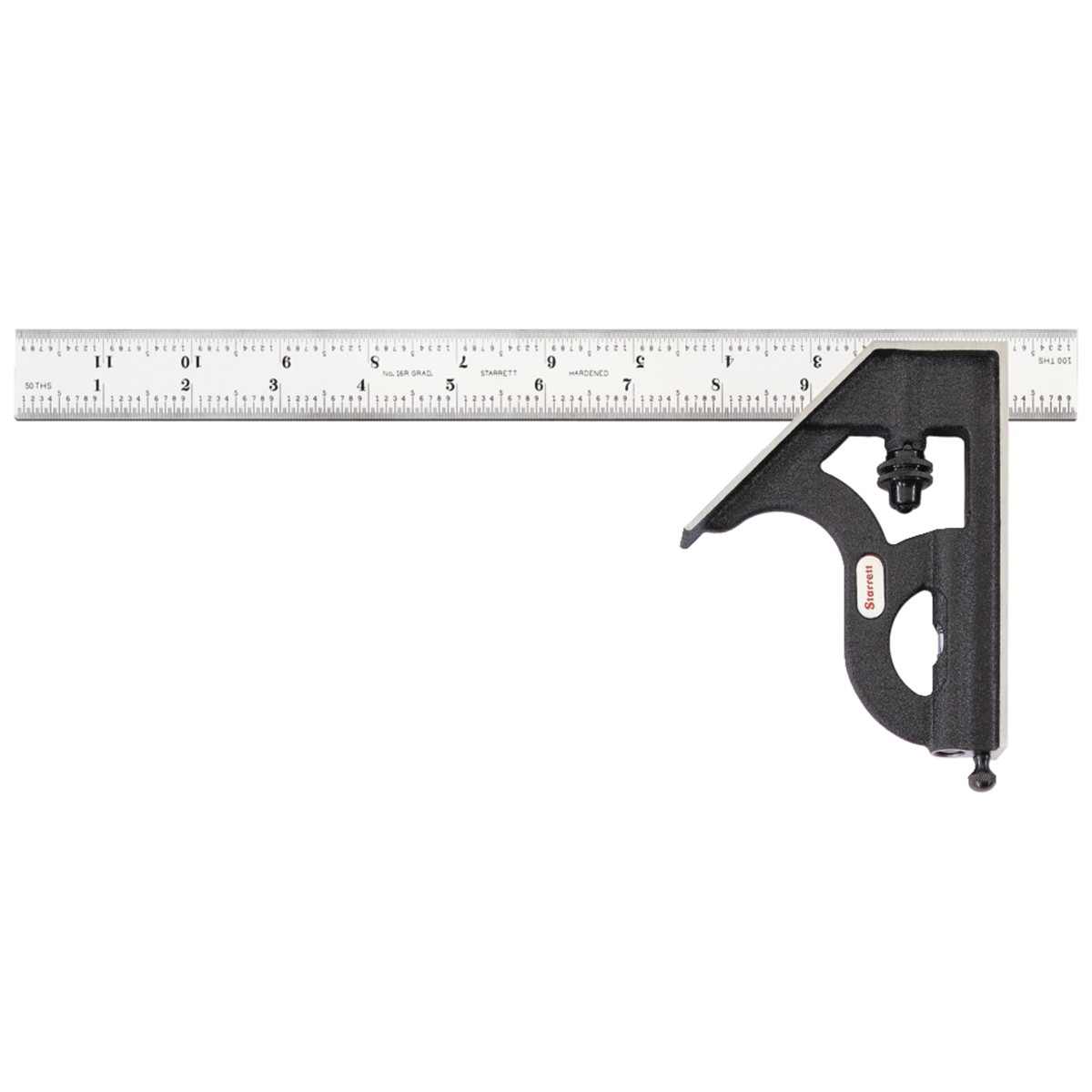 11H-12-16R 12 in. Combination Square with Square Head, Black
