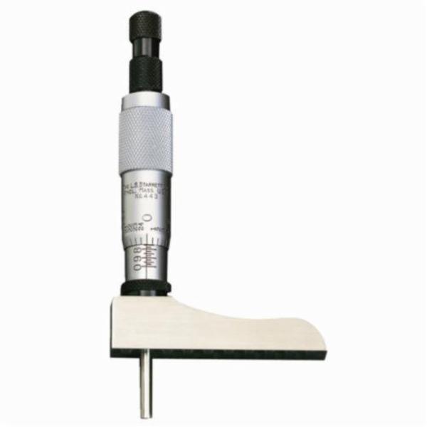443Z-3RL 0 to 3 in. Mechanical Depth Micrometer with Half Base Padded Case, Satin Chrome