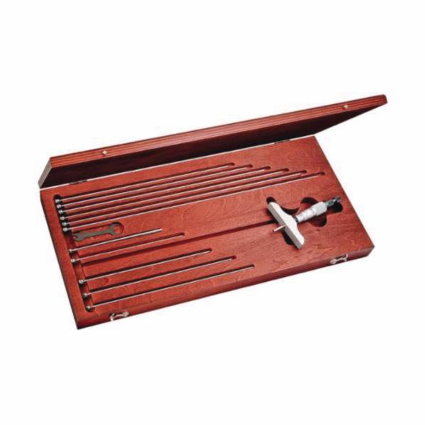 445BZ-12RL 0 to 12 in. Mechanical Depth Micrometer with 4 in. Base, Satin Chrome