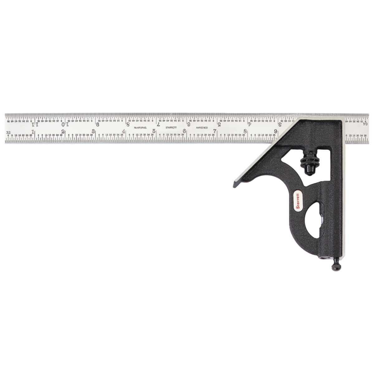 C11H-12-4R 12 in. Combination Square with Square Head, Black