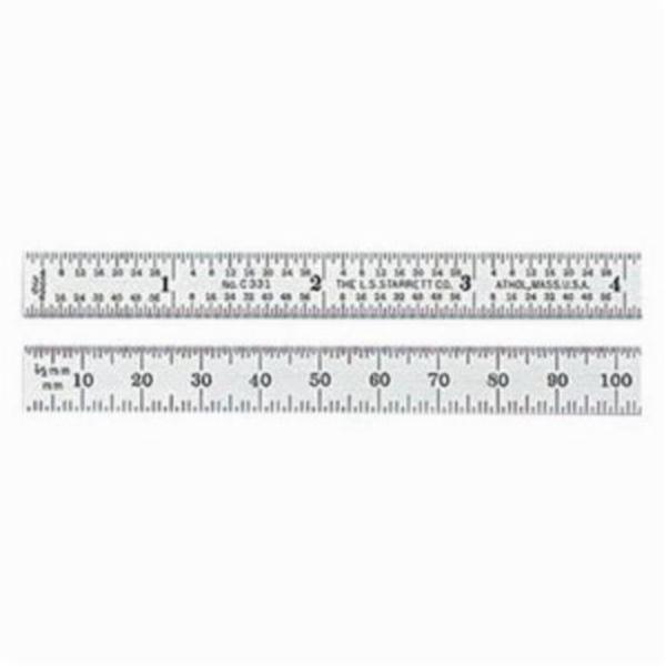 C334-150 150 mm 34R Graduations Full Flexible Precision Steel Rule with Imperial & Metric, Silver