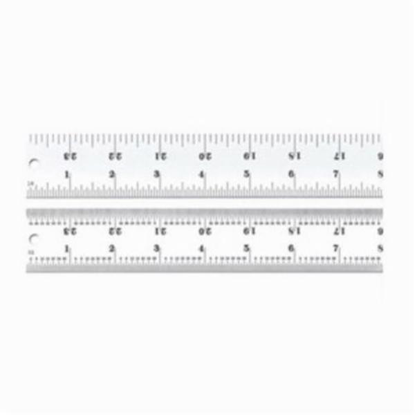 C404R-24 24 in. 4R Graduations Heavy Spring Tempered Precision Steel Rule, Silver