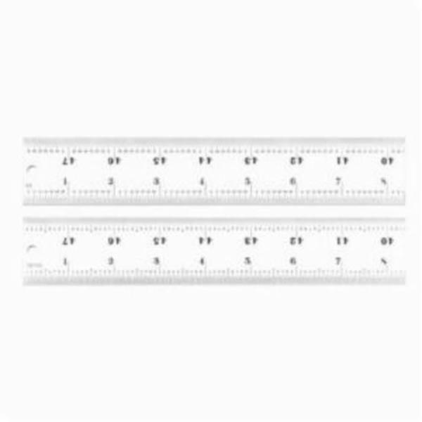 48 in. 16R Graduations Precision Heavy Spring Tempered Steel Rule, Satin Chrome