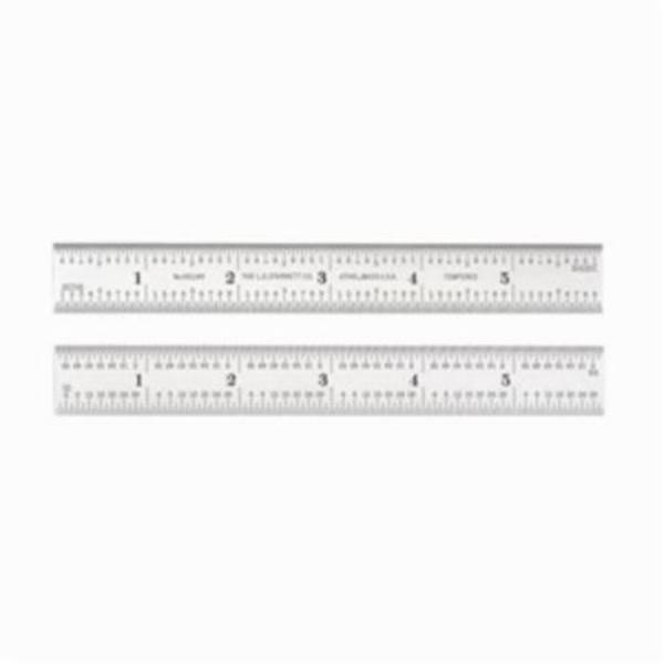 C616R-6 6 in. 16R Graduations Spring Tempered Precision Steel Rule, Silver