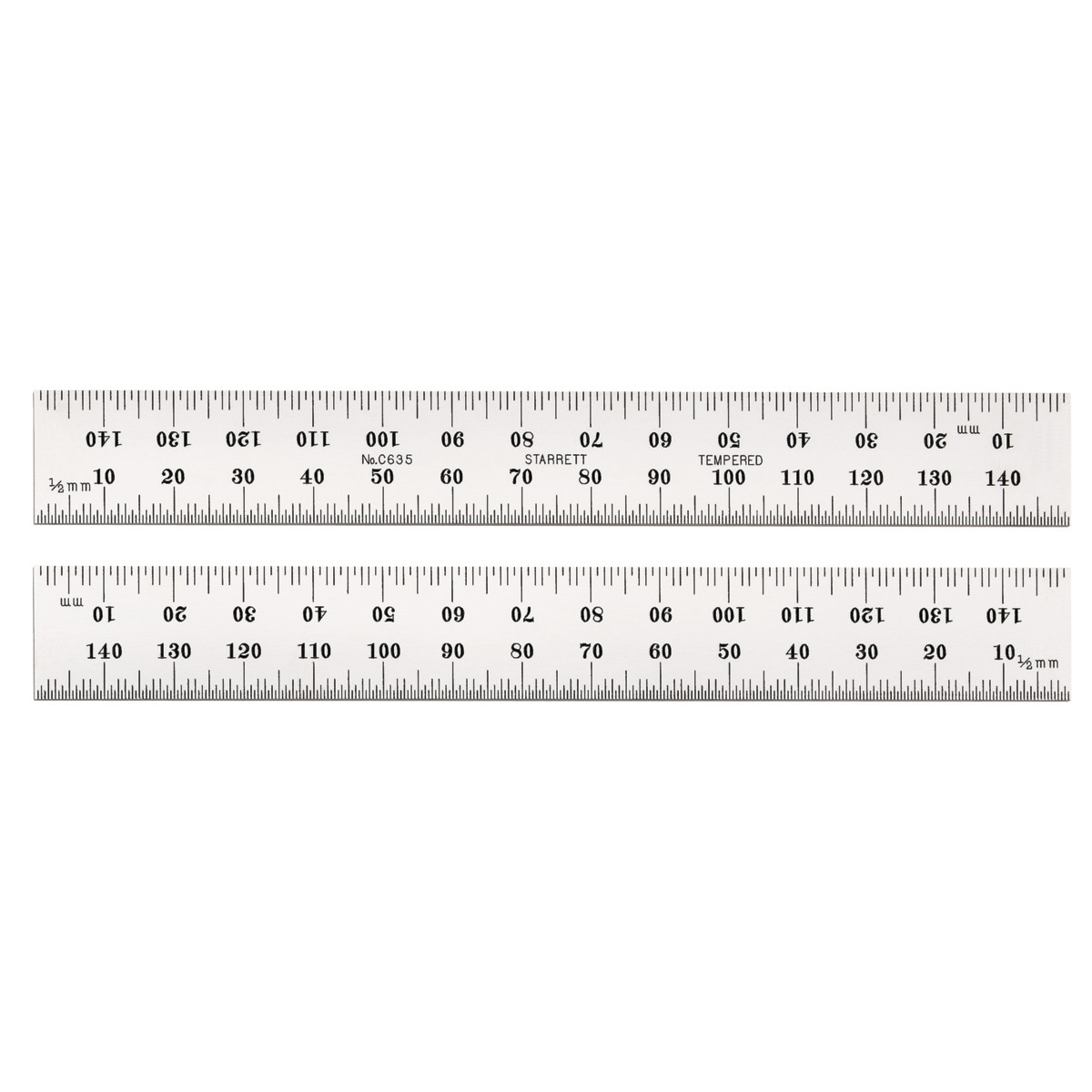 Steel Rule Spring Tempered with No.35 Grads - Silver - 150 mm