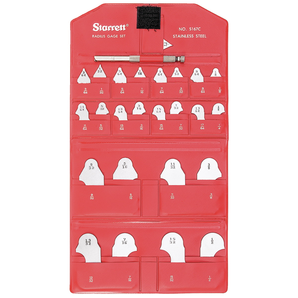 S167CHZ Radius Gage Set with Holder
