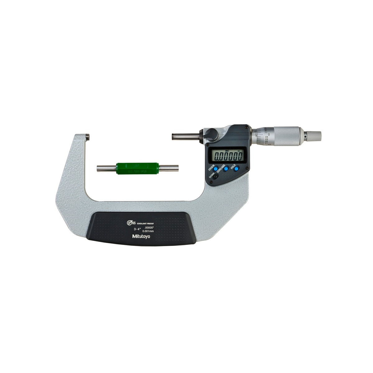 293-343-30 3-4 in. Digimatic Micrometer with 76-101 mm IP65 Ratchet Stop-No SPC Output -  Mitutoyo