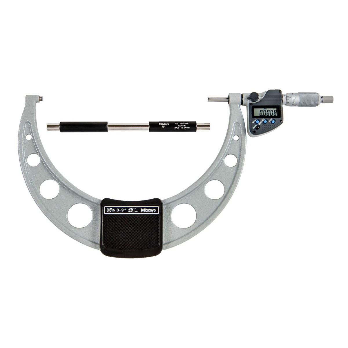 8-9 in. Digimatic Micrometer with 200-225 mm IP65 Ratchet Stop SPC Output