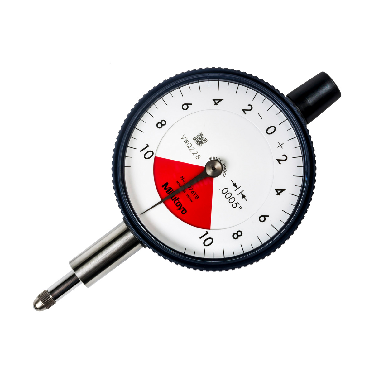 2976TB 0.02 in. One Revolution Flat Back Dial Indicator
