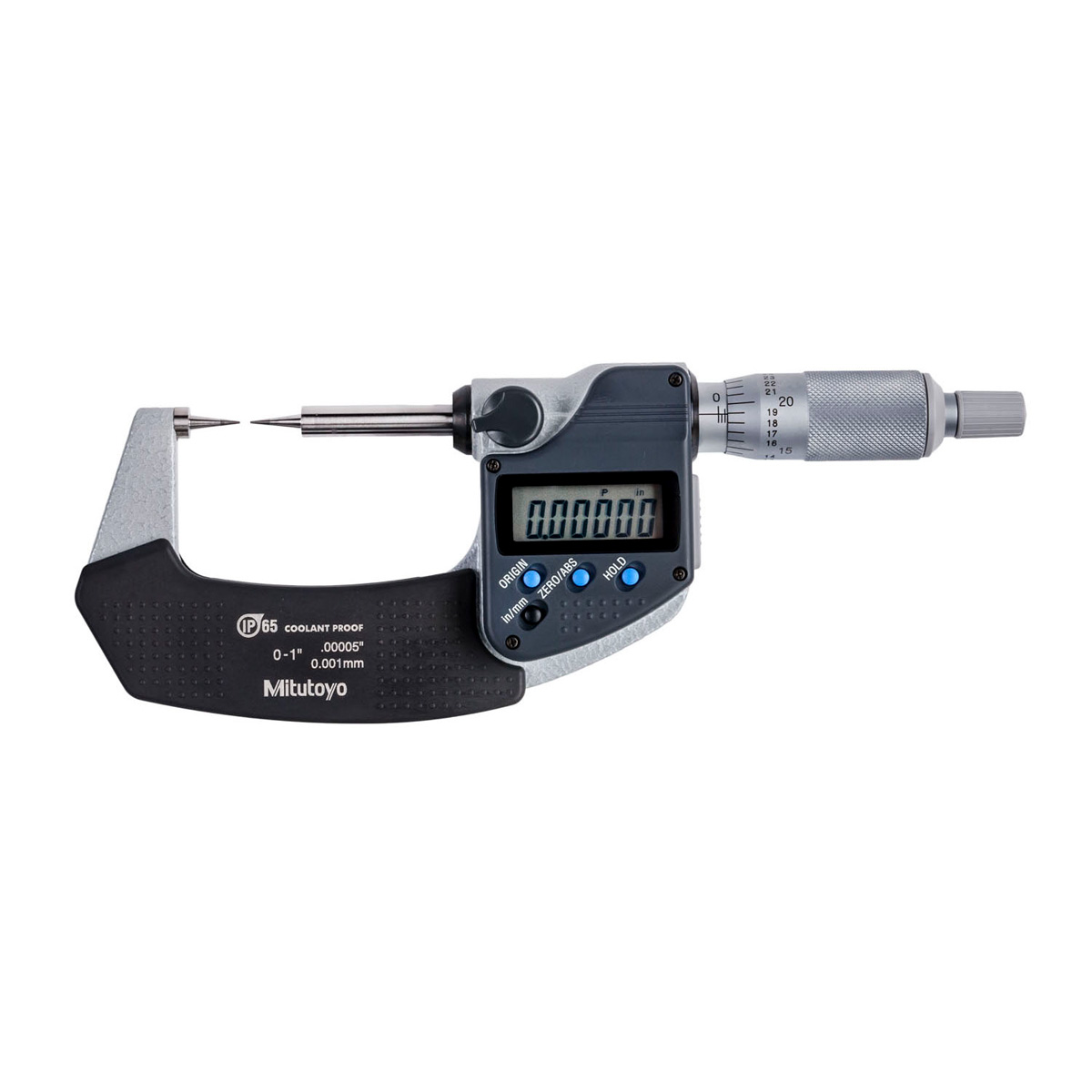 342-351-30 0-1 in. Digimatic Point Micrometer with 25.4 mm Range 15 deg Point SPC Output -  Mitutoyo