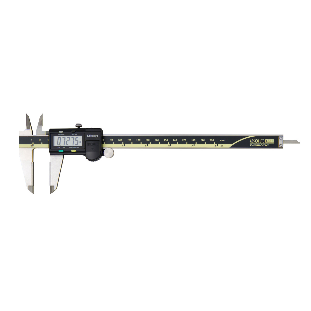 Picture of Mitutoyo 500-177-30 8 in. Digimatic AOS Absolute Caliper with 200 mm SPC Indoor & Outdoor Jaw