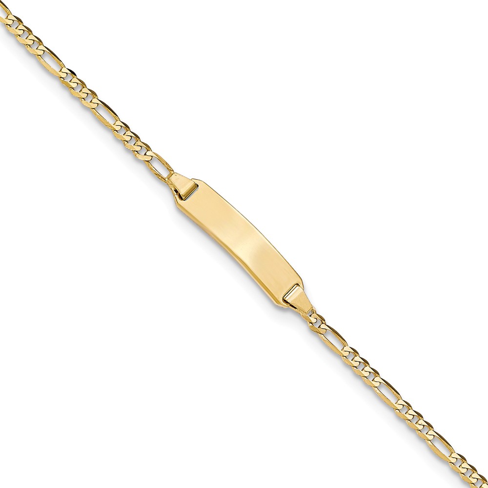 6 in. 14K Yellow Gold Baby ID Figaro Bracelet -  Finest Gold, UBSFIG060ID-6