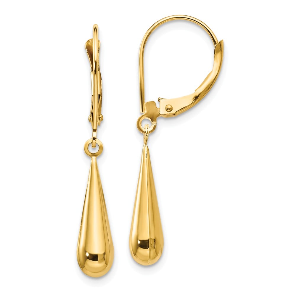 5 x 33 mm 14K Yellow Gold Madi K Teardrop Dangle Leverback Earrings, Pair -  Special Sparkle, SP2642083