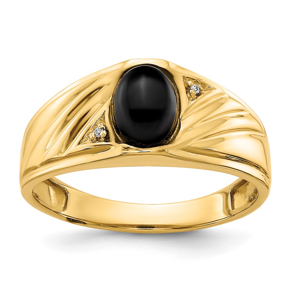 Picture of Finest Gold 14K Yellow Gold Mens Diamond &amp; Onyx Ring Mounting - Size 11
